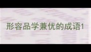 形容品学兼优的成语