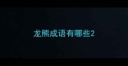 龙熊成语有哪些