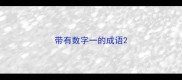 带有数字一的成语