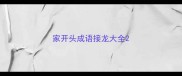 家开头成语接龙大全