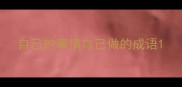 自己的事情自己做的成语
