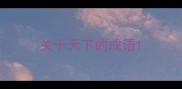 关于天下的成语