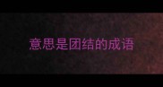 意思是团结的成语