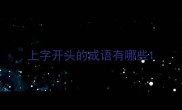 上字开头的成语有哪些