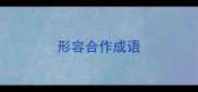 形容合作成语