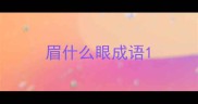 眉什么眼成语