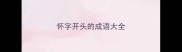 怀字开头的成语大全