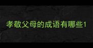 孝敬父母的成语有哪些