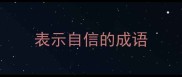 表示自信的成语