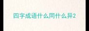 四字成语什么同什么异