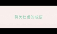 赞美杜甫的成语
