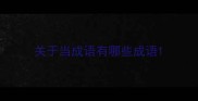 关于当成语有哪些成语