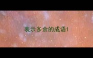 表示多余的成语