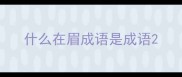 什么在眉成语是成语