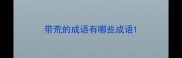 带荒的成语有哪些成语