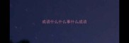成语什么什么事什么成语