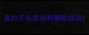 直的开头成语有哪些成语