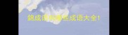 錦成语有哪些成语大全