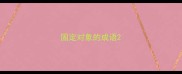 固定对象的成语