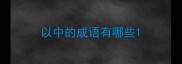 以中的成语有哪些