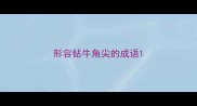 形容钻牛角尖的成语