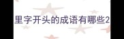 里字开头的成语有哪些