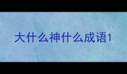 大什么神什么成语