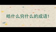 皓什么穷什么的成语