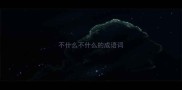 不什么不什么的成语词