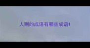 人则的成语有哪些成语
