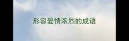 形容爱情浓烈的成语