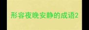 形容夜晚安静的成语