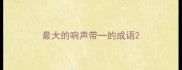 最大的响声带一的成语