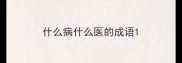 什么病什么医的成语