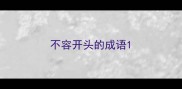 不容开头的成语