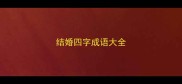 结婚四字成语大全