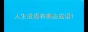 人生成语有哪些成语