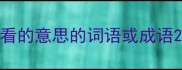 看的意思的词语或成语