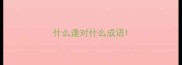 什么逢对什么成语