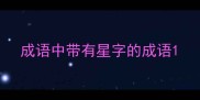 成语中带有星字的成语