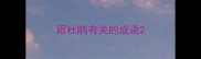 跟杜鹃有关的成语
