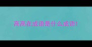高高在成语是什么成语