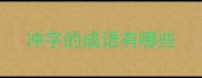 冲字的成语有哪些