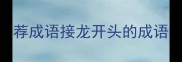荐成语接龙开头的成语