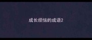 成长烦恼的成语