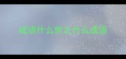 成语什么世之什么成语