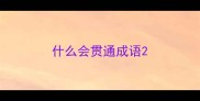 什么会贯通成语