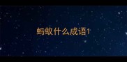蚂蚁什么成语