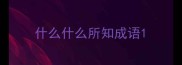 什么什么所知成语