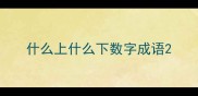 什么上什么下数字成语